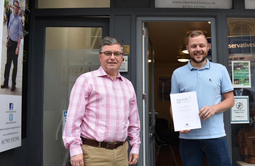 South Swindon MP Robert Buckland pictured with Swindon Mental Health Champion Samuel Robbins, Photo by Alfie Wolf