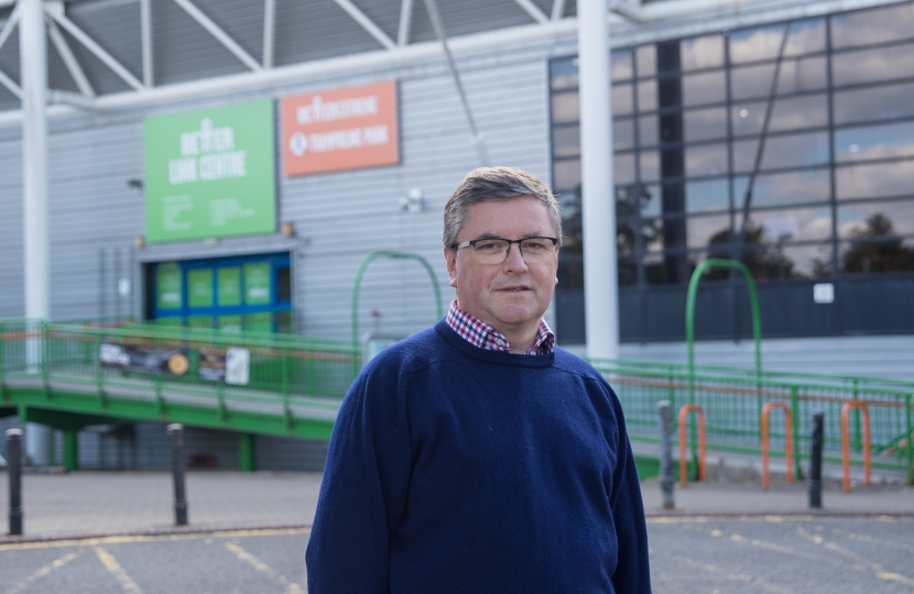 Sir Robert Buckland MP pictured outside of the Link Centre in Swindon