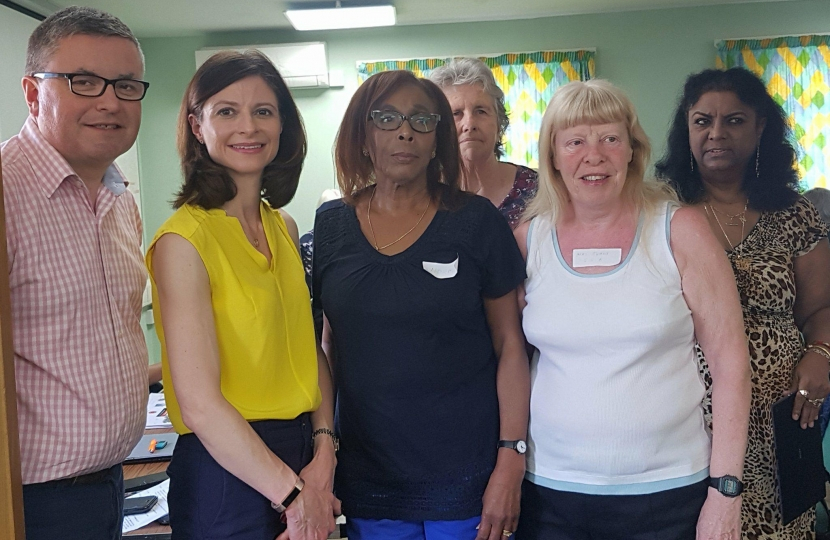 Sir Robert Buckland MP photographed with Seema Kennedy MP and Members of Swindon Seniors Forum at a Loneliness Event in Swindon