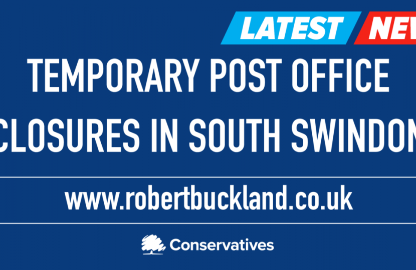 Temporary Post Office Closures in South Swindon