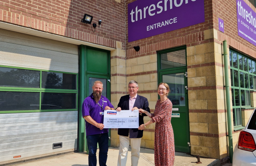 Threshold CEO Michael Keenan, Sir Robert Buckland MP and Rachel Smith, Social Investment Senior Manager at Nationwide