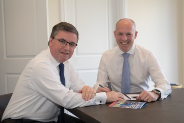 South Swindon MP Robert Buckland pictured with North Swindon MP Justin Tomlinson