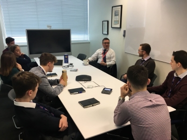 Rt Hon Robert Buckland QC MP photographed with Apprentices at Nationwide