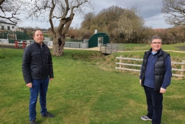 The Rt Hon Robert Buckland QC MP pictured with Cllr William Horley