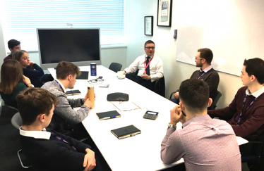 Sir Robert Buckland MP with Apprentices at Nationwide