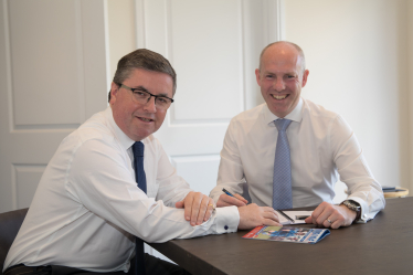 The Rt Hon Sir Robert Buckland KBE KC MP with Justin Tomlinson MP