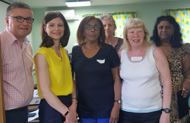 Sir Robert Buckland MP photographed with Seema Kennedy MP and Members of Swindon Seniors Forum at a Loneliness Event in Swindon