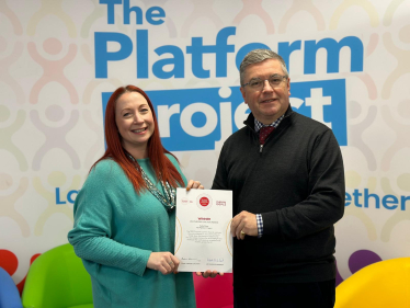 Sir Robert Buckland MP presents The Platform Project in Swindon with a Purpose Coalition Award